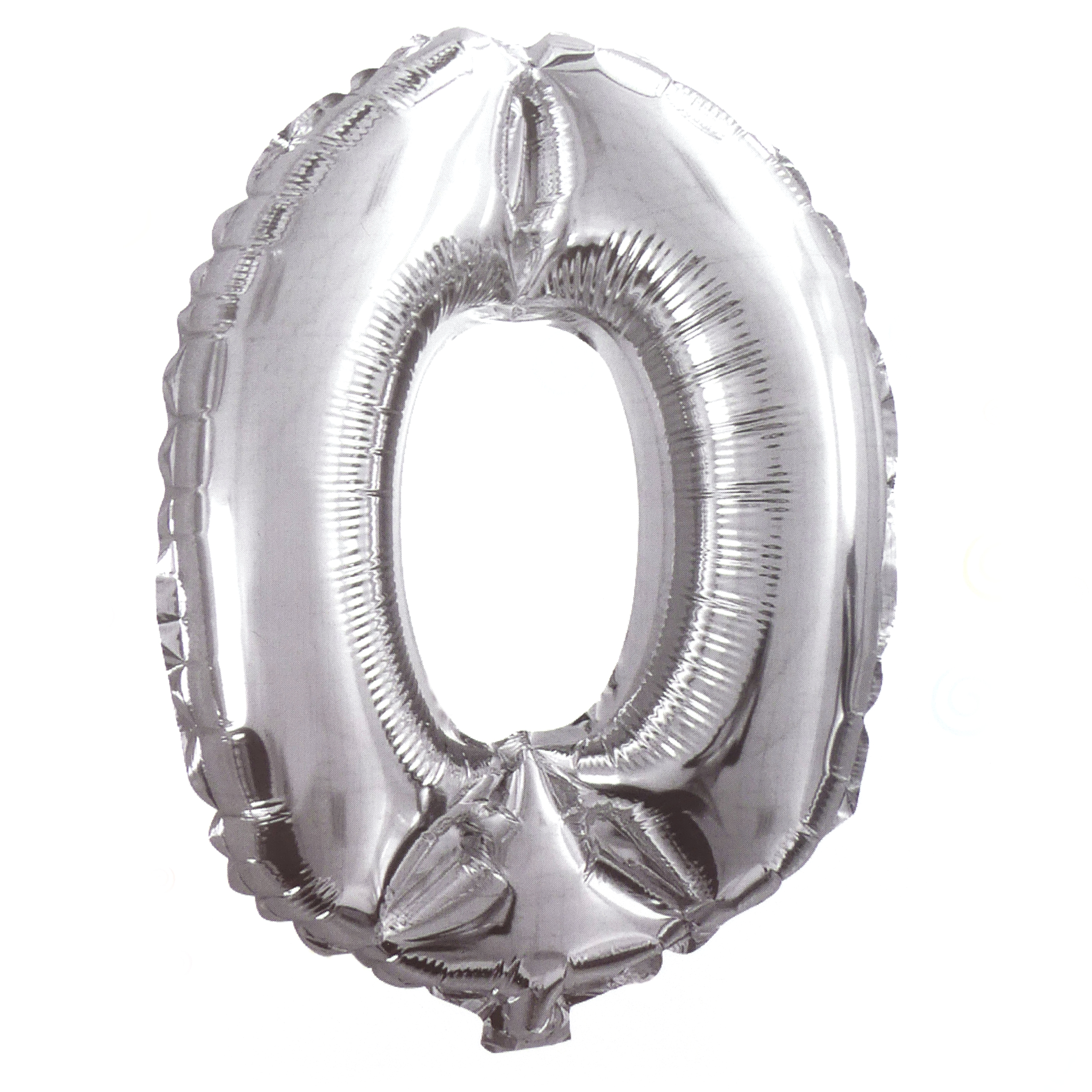 Balon foliowy CYFRA 80cm - 0 srebrna