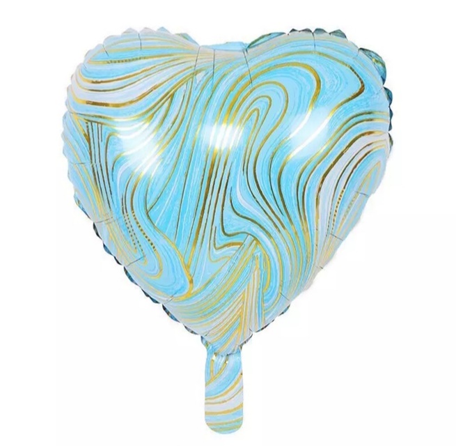 Balon foliowy Serce Mozaika - Niebieski 