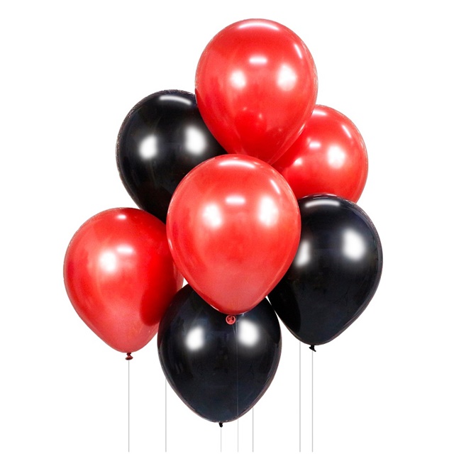 Balon zestaw 7 szt. 30cm GD BB-CCZ7 - czerwono-czarny