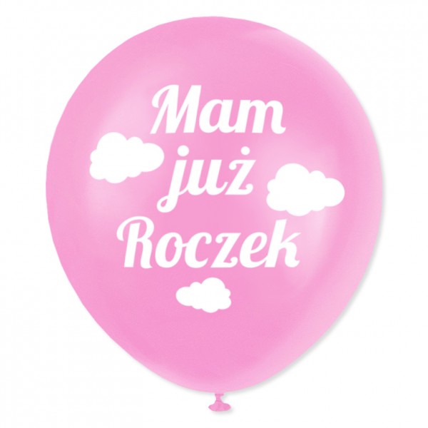 Balony Mam już roczek - różowe (10 szt.) BAL65