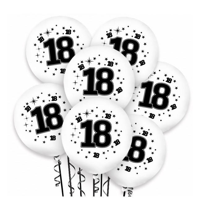 Balony na 18 białe VP (10szt.) BAL11