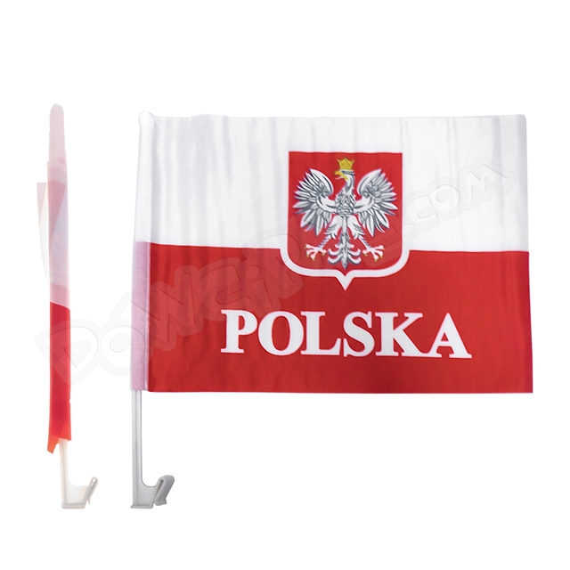Flaga samochodowa POLSKA 