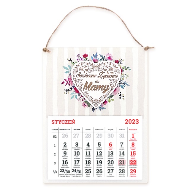Kalendarz drewniany KK KD13 - Serdeczne Życzenia dla Mamy 