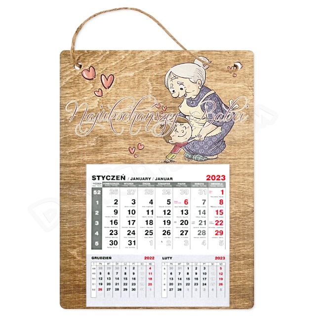 Kalendarz mały RH - Najukochańszej Babci (3)