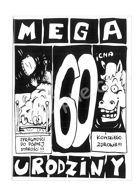Kartka MEGA + koperta - 60 czarna