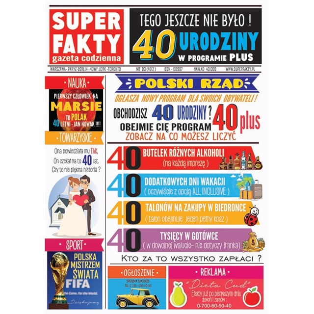 Karnet MEGA + koperta - 40 super fakty