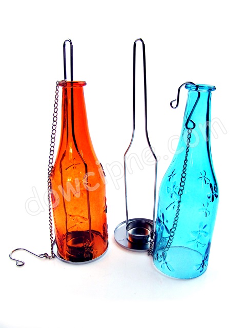 Lampion szklany butelka