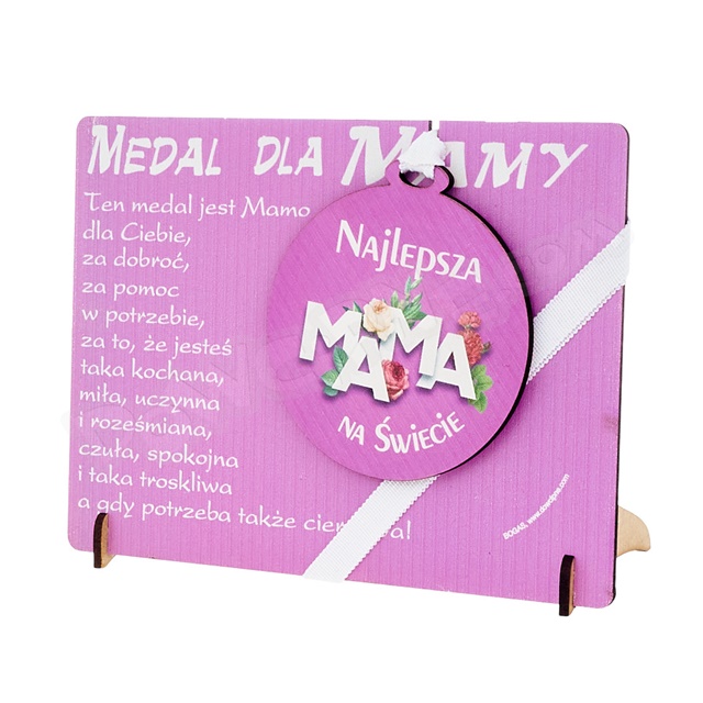 Medal podstawka 005  - Mama (różowy)