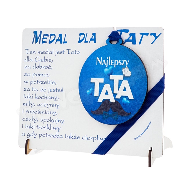 Medal podstawka 008  - Tata (biały)