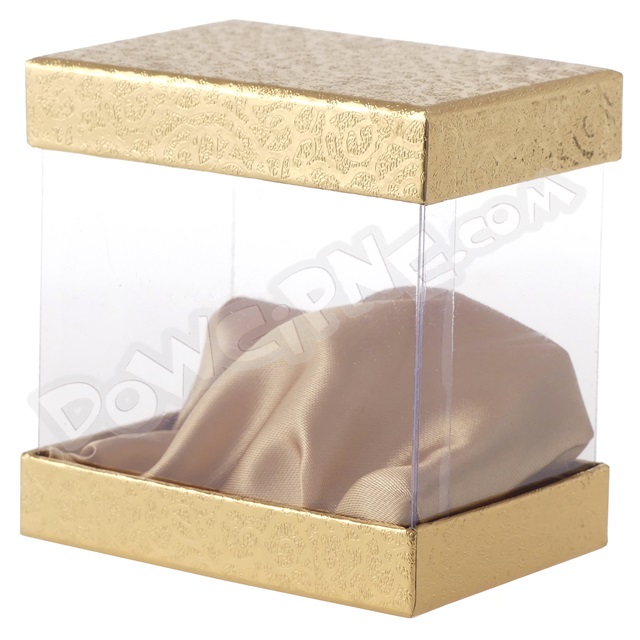 Pudełko z okienkiem PVC BSJ2547 - złote