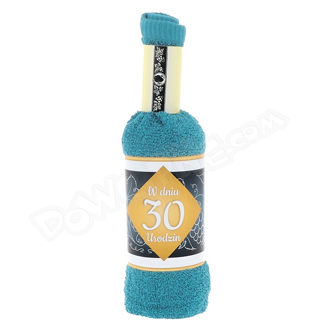 Ręcznik butelka (100x50) 016 - 30 Urodziny On