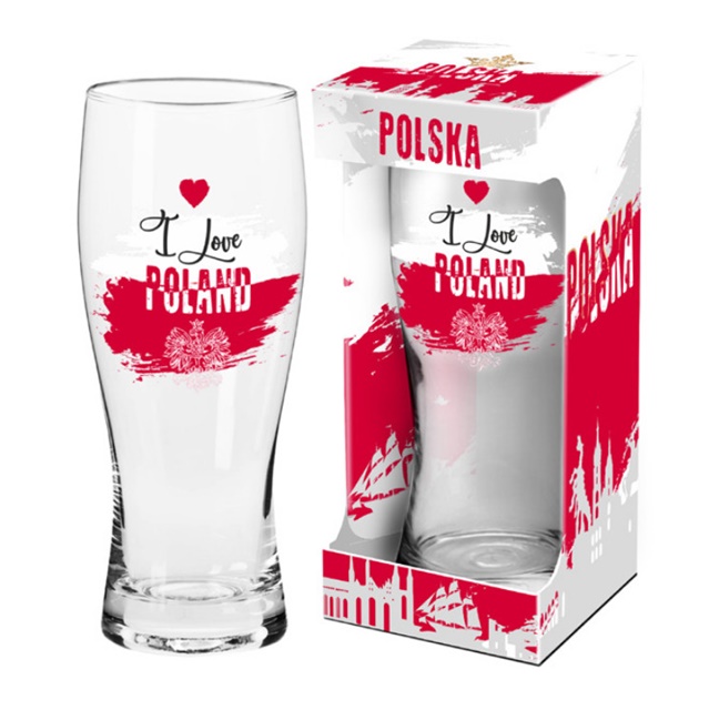 Szklanka do piwa 500 ml  POLSKA 002 - I Love Poland