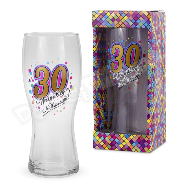 Szklanka do piwa URODZINOWA MOZAIKA - 30 Urodziny