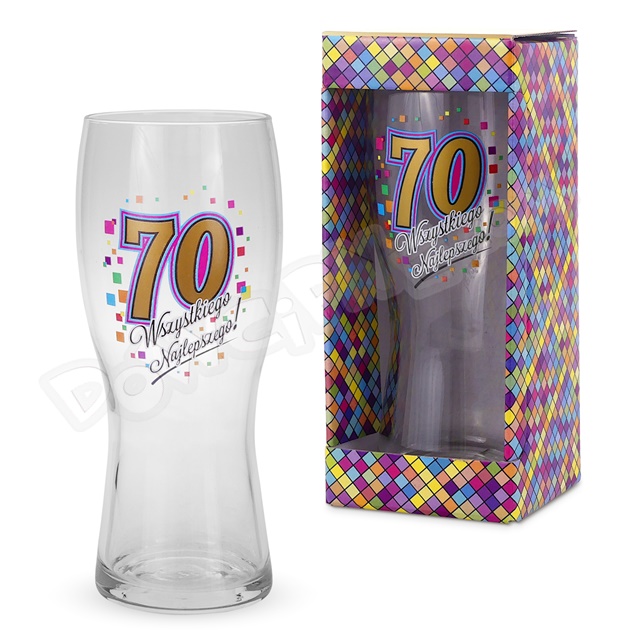 Szklanka do piwa URODZINOWA MOZAIKA - 70 Urodziny