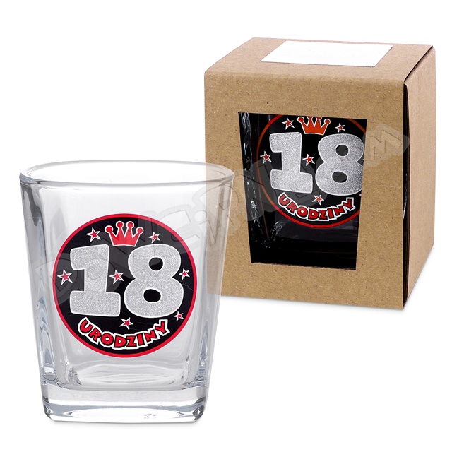  Szklanka do Whisky DR premium - 18 urodziny (korona)