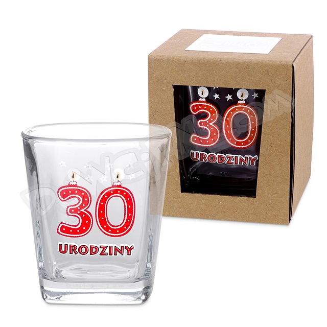  Szklanka do Whisky DR premium - 30 urodziny (czerwona)