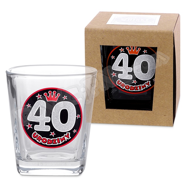  Szklanka do Whisky DR premium - 40 urodziny (korona)
