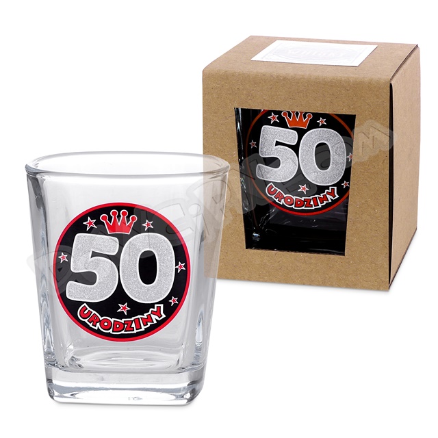  Szklanka do Whisky DR premium - 50 urodziny (korona)