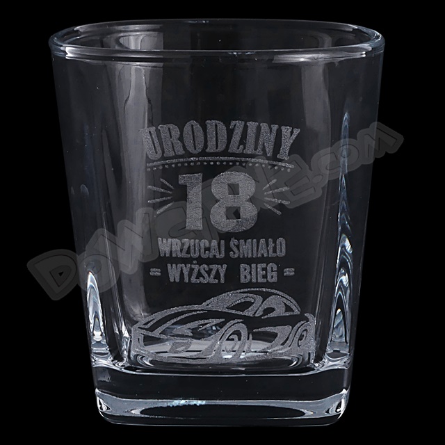 Szklanka do Whisky DR premium - Urodziny 18 wrzucaj śmiało wyższy bieg