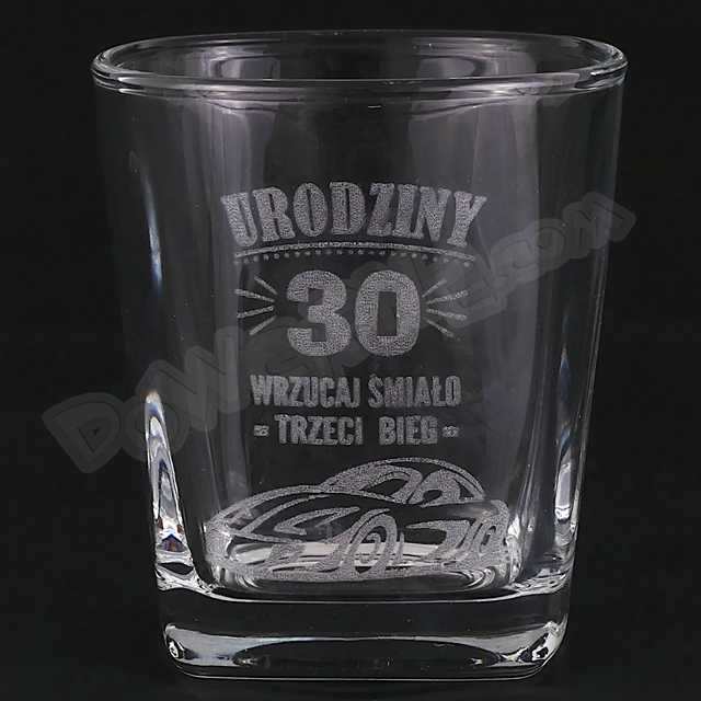 Szklanka do whisky DR premium - Urodziny 30 wrzucaj śmiało trzeci bieg
