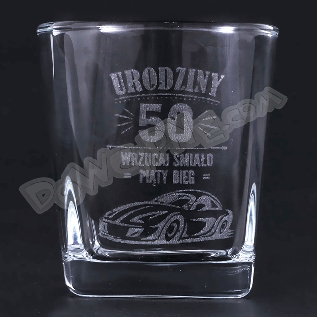  Szklanka do Whisky DR premium - Urodziny 50 wrzucaj śmiało piąty bieg