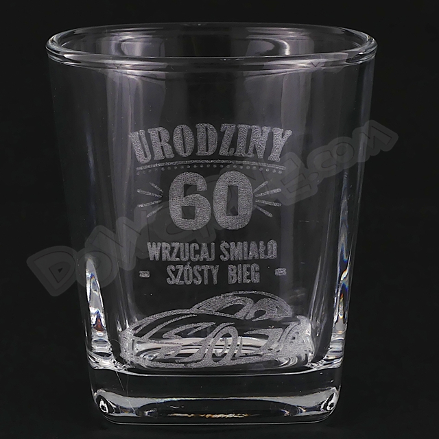 Szklanka do whisky DR premium - Urodziny 60 wrzucaj śmiało szósty bieg