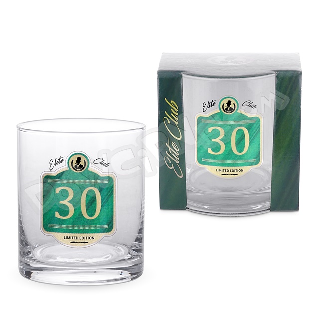 Szklanka do whisky 270ml Elite Club - 30 Urodziny