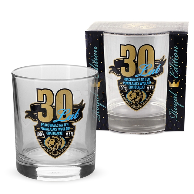 Szklanka do whisky 270 ml ROYAL EDITION - 30 Urodziny