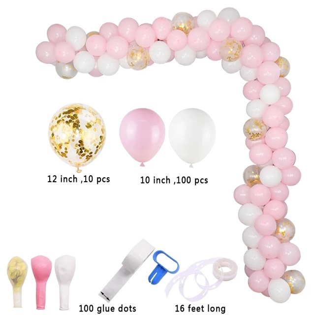 Zestaw girlanda balonowa (100 balonów) - Różowo/Złote