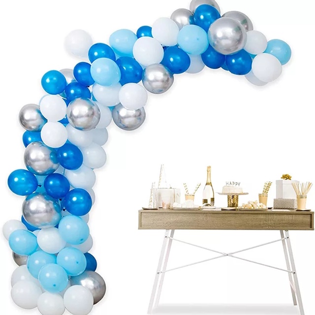 Zestaw girlanda balonowa (100 balonów) - Srebrno/Niebieskie